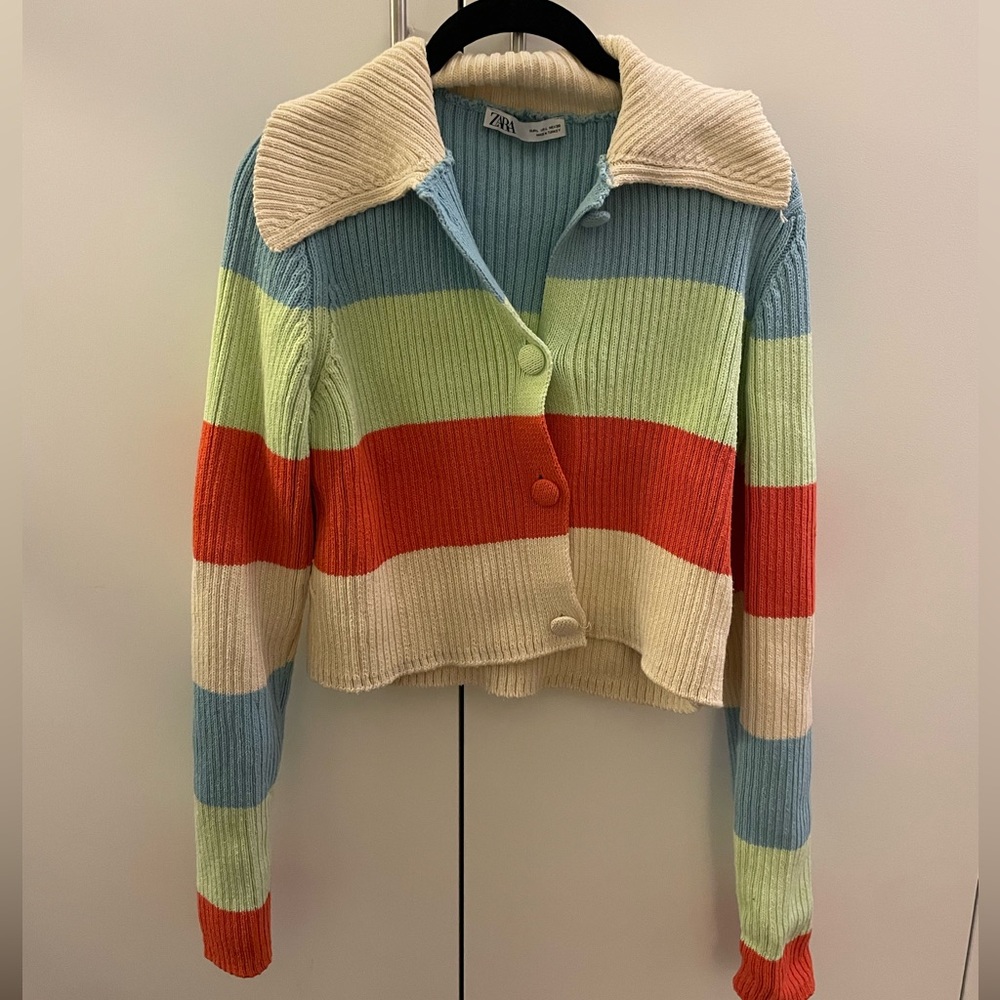 Zara striped button down sweater